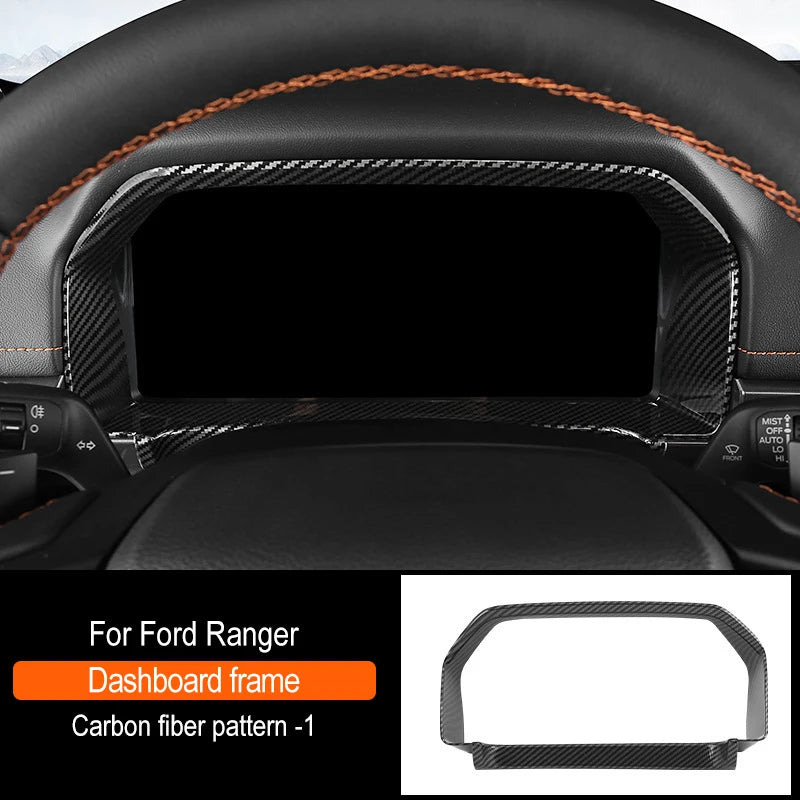 LEAP Instrument Cluster Frame Trim for Ford Ranger 2023–2024 RHD – Black Carbon-Look / RHD
