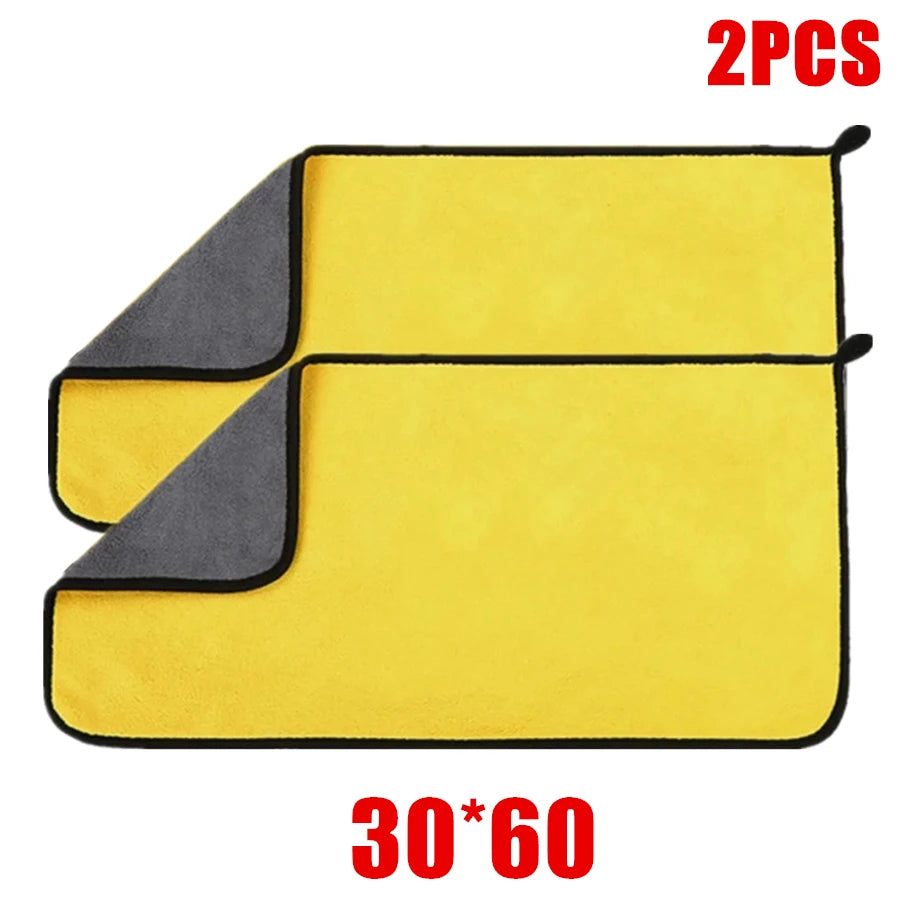 LEAP Yellow / Grey Microfibre Cleaning Towel – 30 × 60 cm / 2 Pack