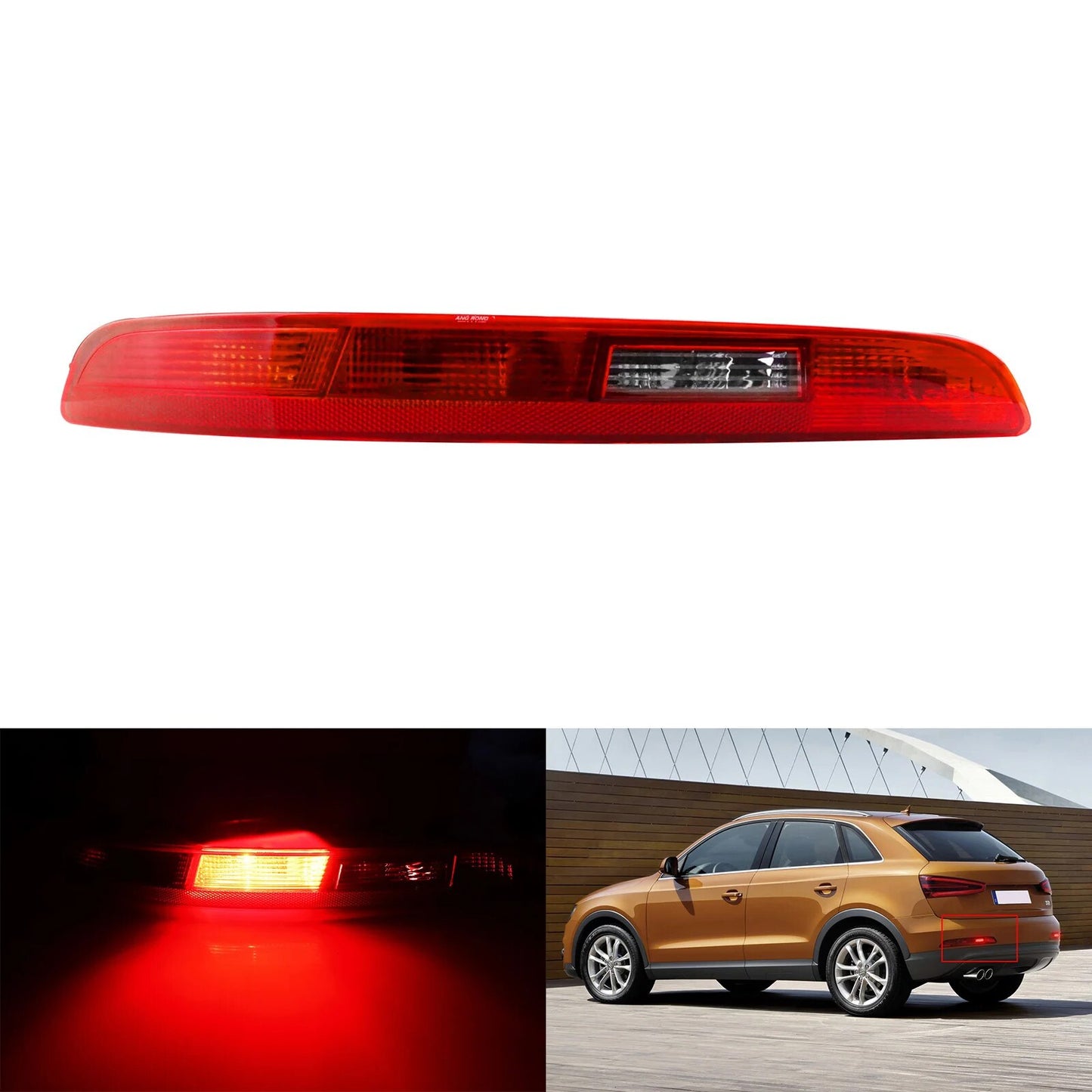 Rear Bumper Reflectors Stripe Light For Audi Q3 16-18