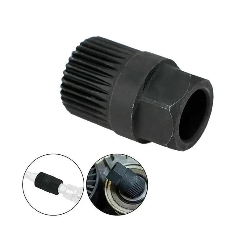 LEAP Alternator 33 Tooth Clutch Free Wheel Pulley Removal Tool For V-belt Pulley Use With T50 TORX 17*33*30mm Black – image 3