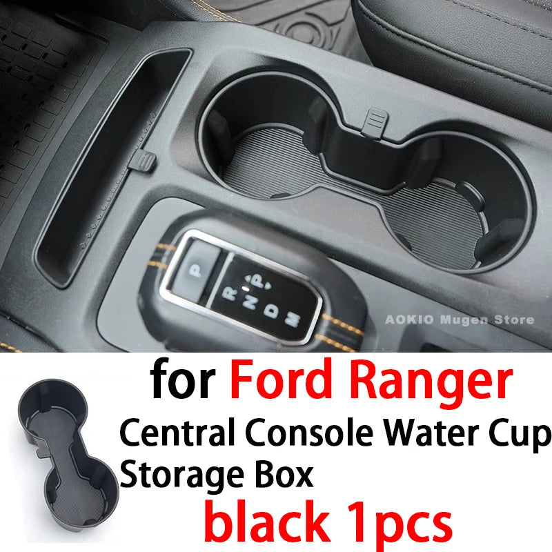 LEAP Centre Console Cup Holder Storage Insert for Ford Ranger 2023–2025 – Black