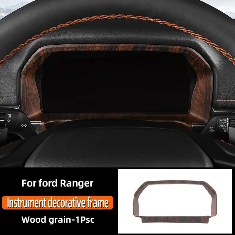 LEAP Instrument Cluster Frame Trim for Ford Ranger 2023–2024 RHD – Wood Texture / RHD
