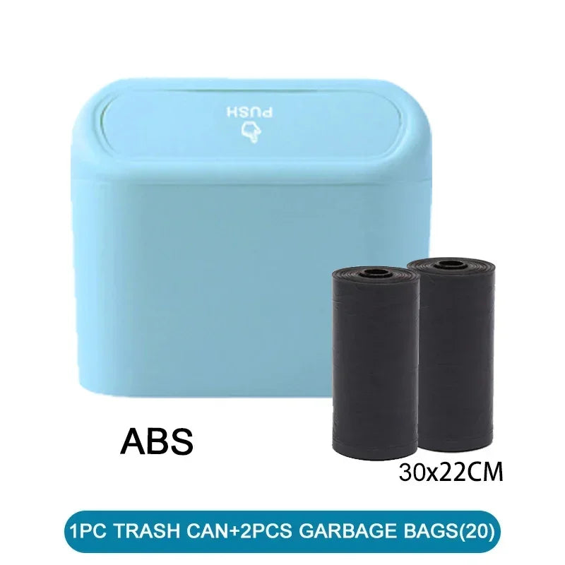 LEAP Mini Vehicle Rubbish Bin and Bag Rolls – Blue / 40 Bags