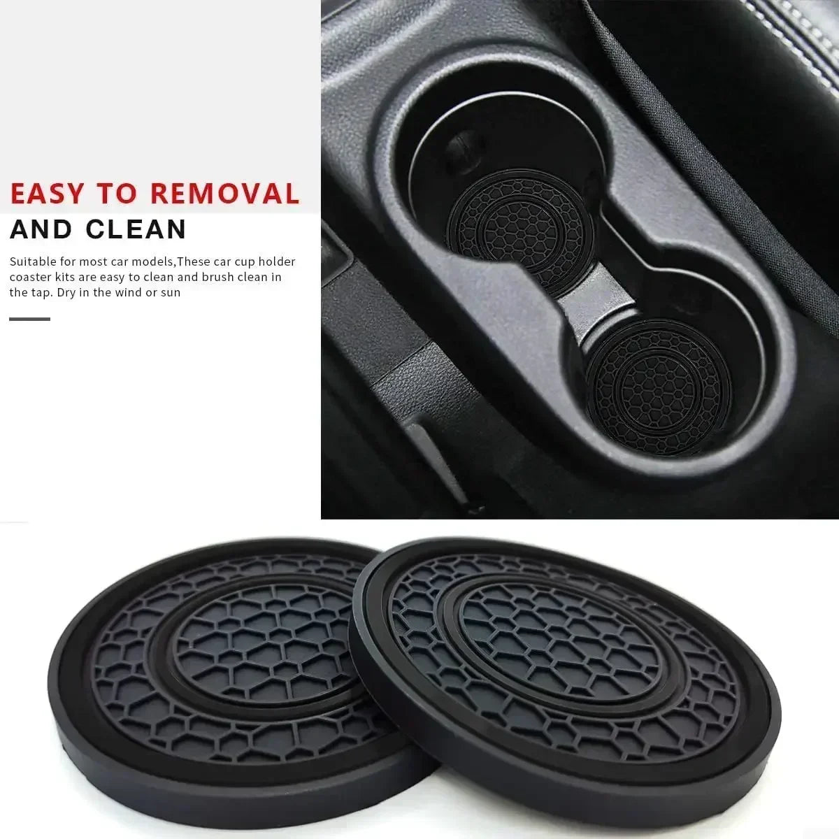 LEAP Silicone Cup-Holder Coaster Pair – Black