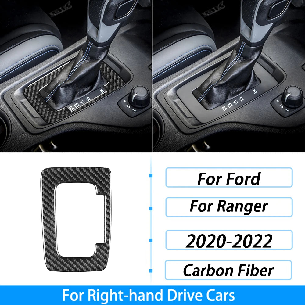 LEAP Gear Selector Panel Trim for Ford Ranger 2020–2022 RHD – Carbon-Look / Right-Hand Drive