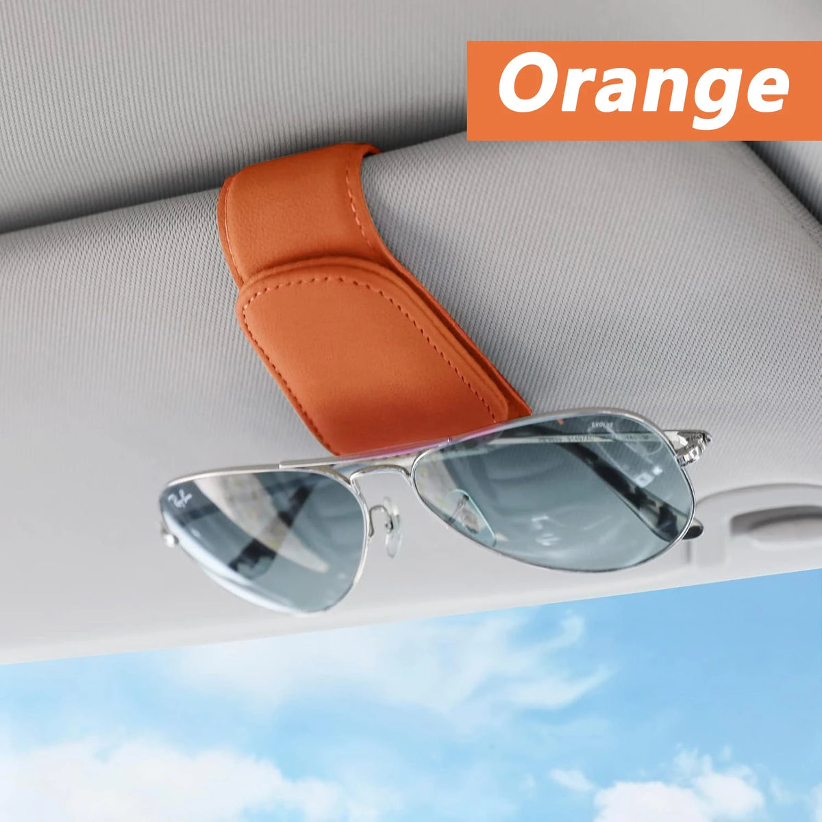 LEAP Magnetic Sun-Visor Sunglasses Holder – Orange-1 Pieces