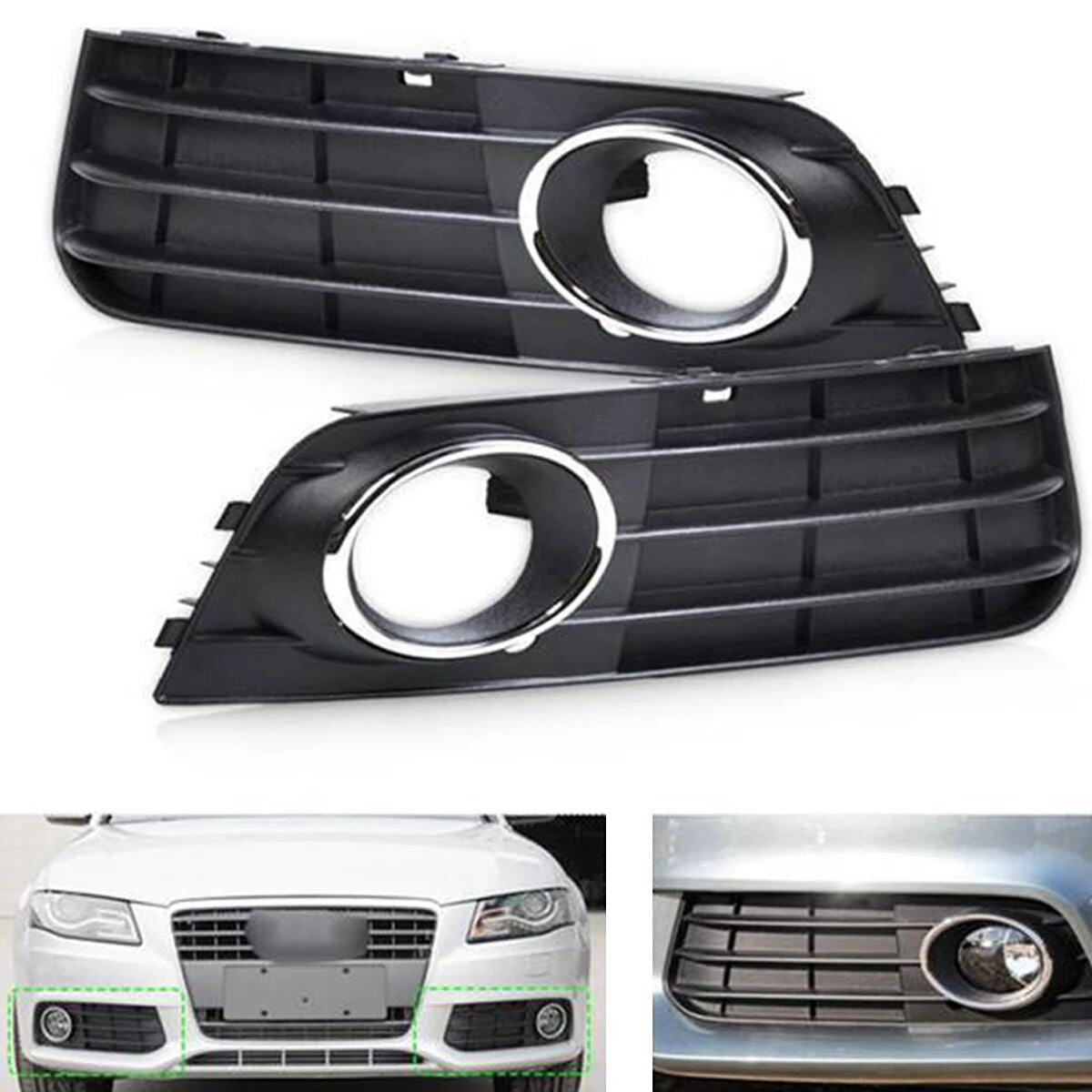 Bumper Fog Light Lamp Cover Grille for Audi A4 A4L B8 2007 2008 2009 2010 2011 2012