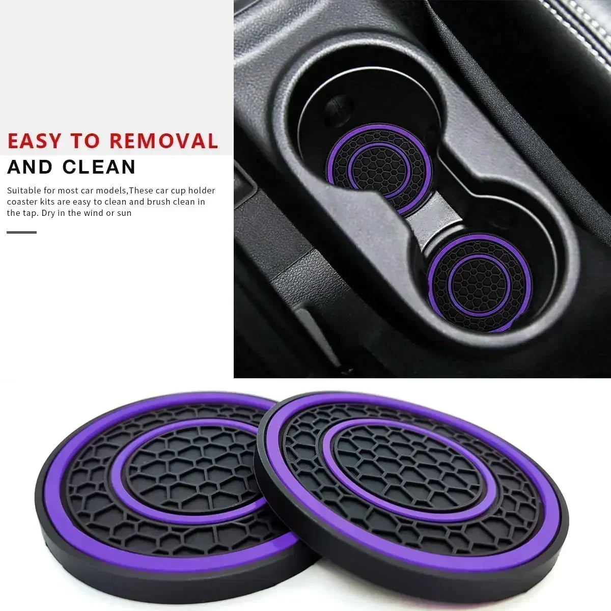 LEAP Silicone Cup-Holder Coaster Pair – Purple