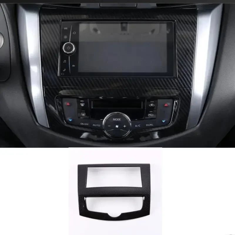 LEAP Radio and Climate Surround Cover for Nissan Navara NP300 D23 2015–2020 – Carbon Look — 1 radio/climate surround cover