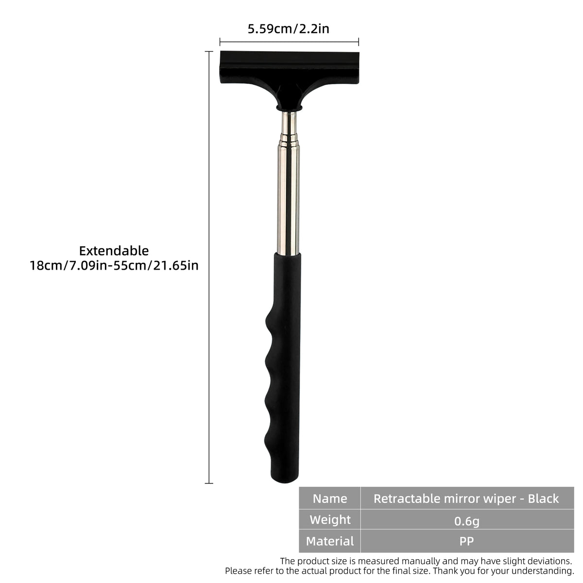 LEAP Telescopic Rear-View Mirror Squeegee – Black