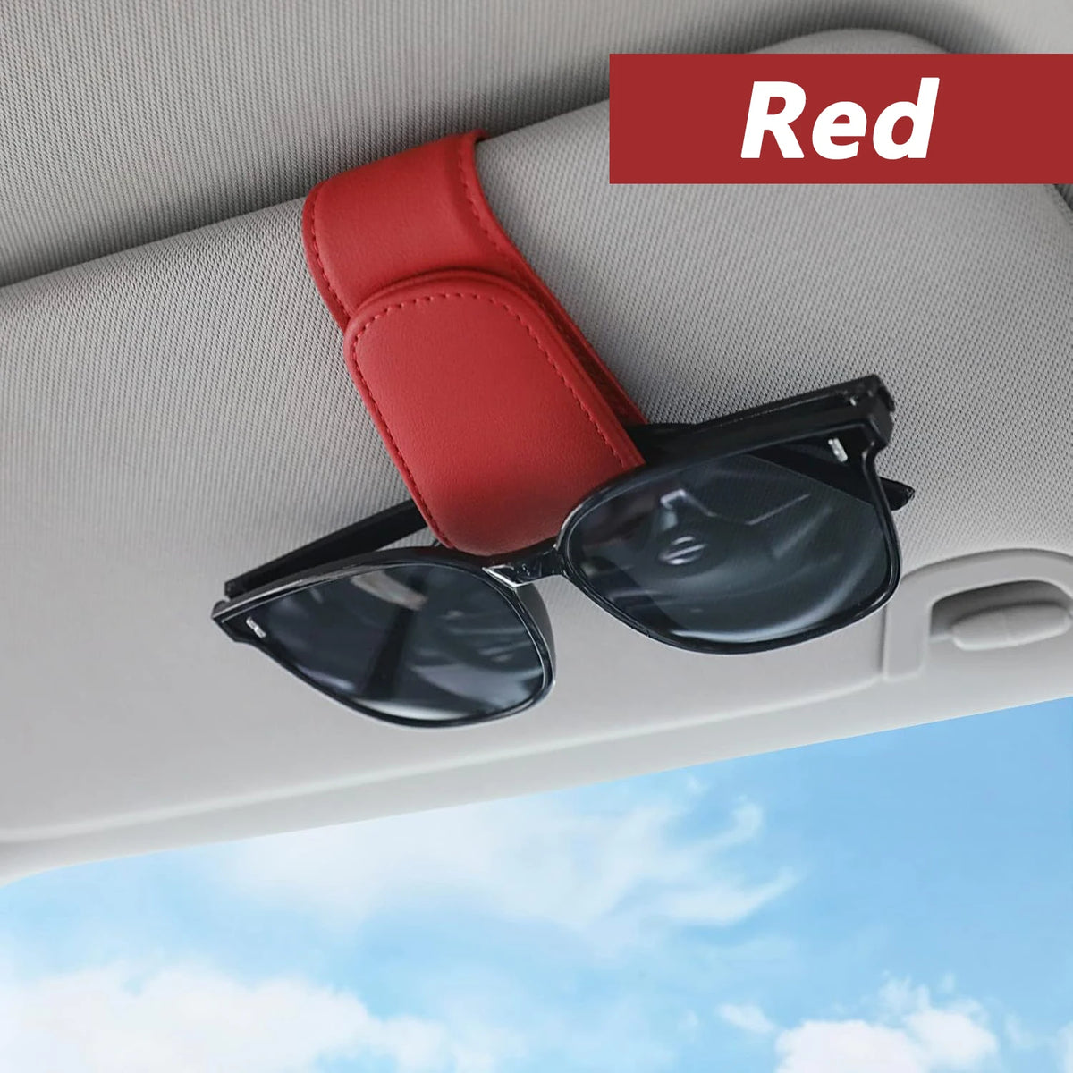 LEAP Magnetic Sun-Visor Sunglasses Holder – Red-1 Pieces