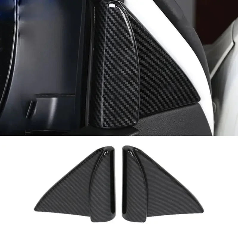 LEAP Door Mirror Sail Panel Trim Covers for Nissan Navara NP300 D23 2015–2020 – Carbon Look — 2 triangular sail-panel covers, left and right
