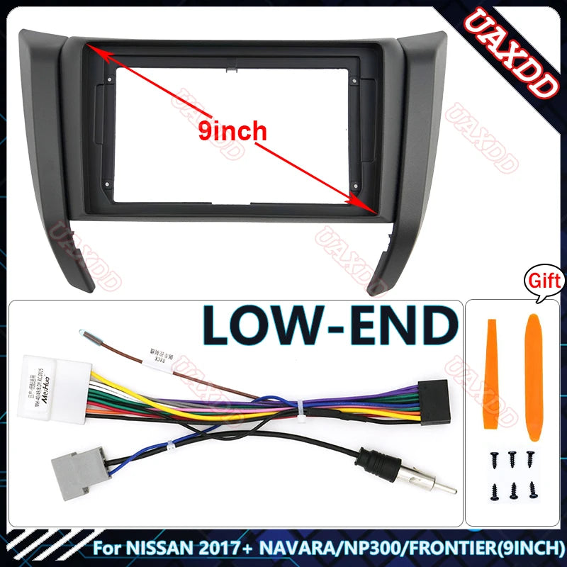 LEAP Nine-Inch Radio Fascia and Wiring Kit for Nissan Navara NP300 2017 – Low-Spec Harness