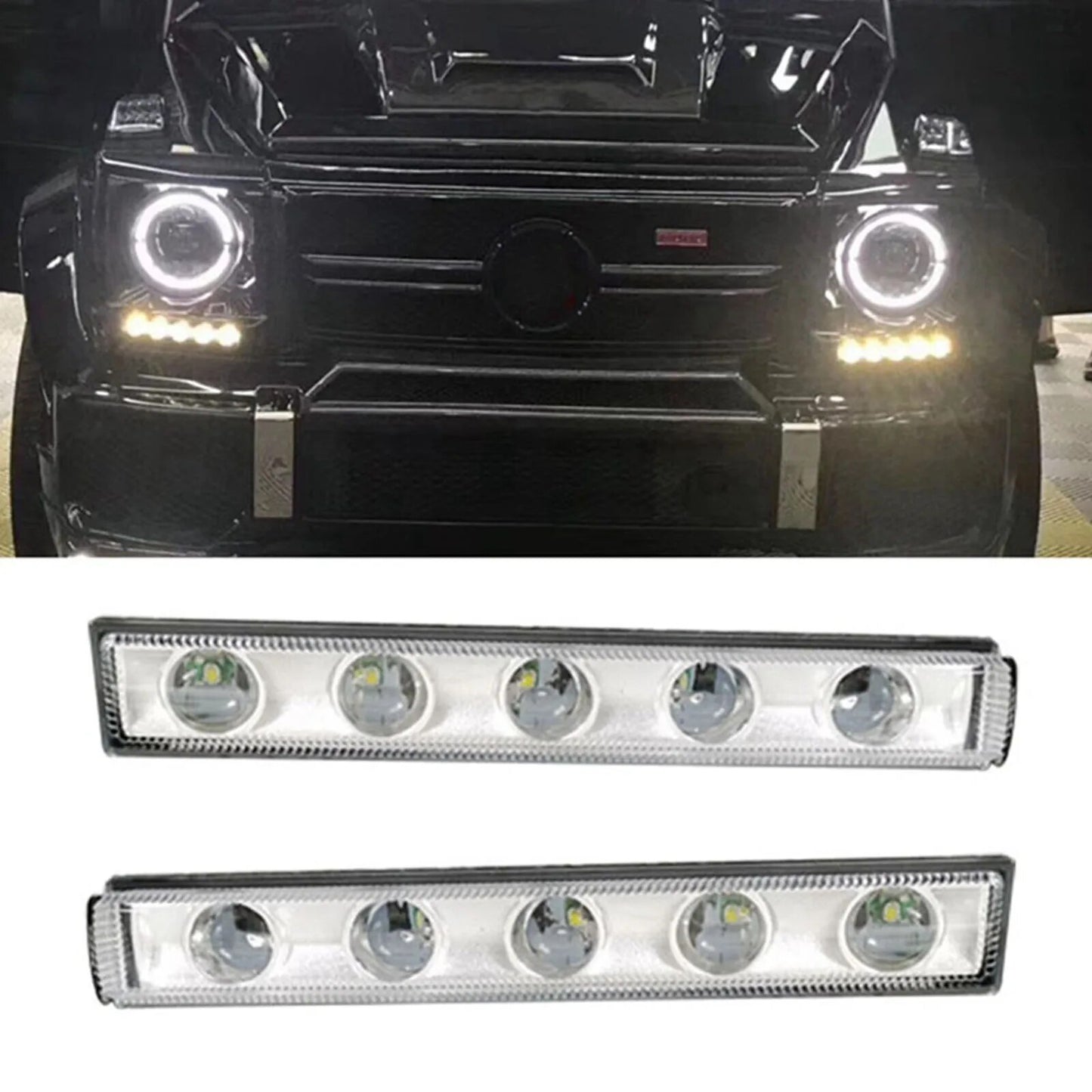 White Car LED Daytime Running Light for Benz G65 W463 2004-2018