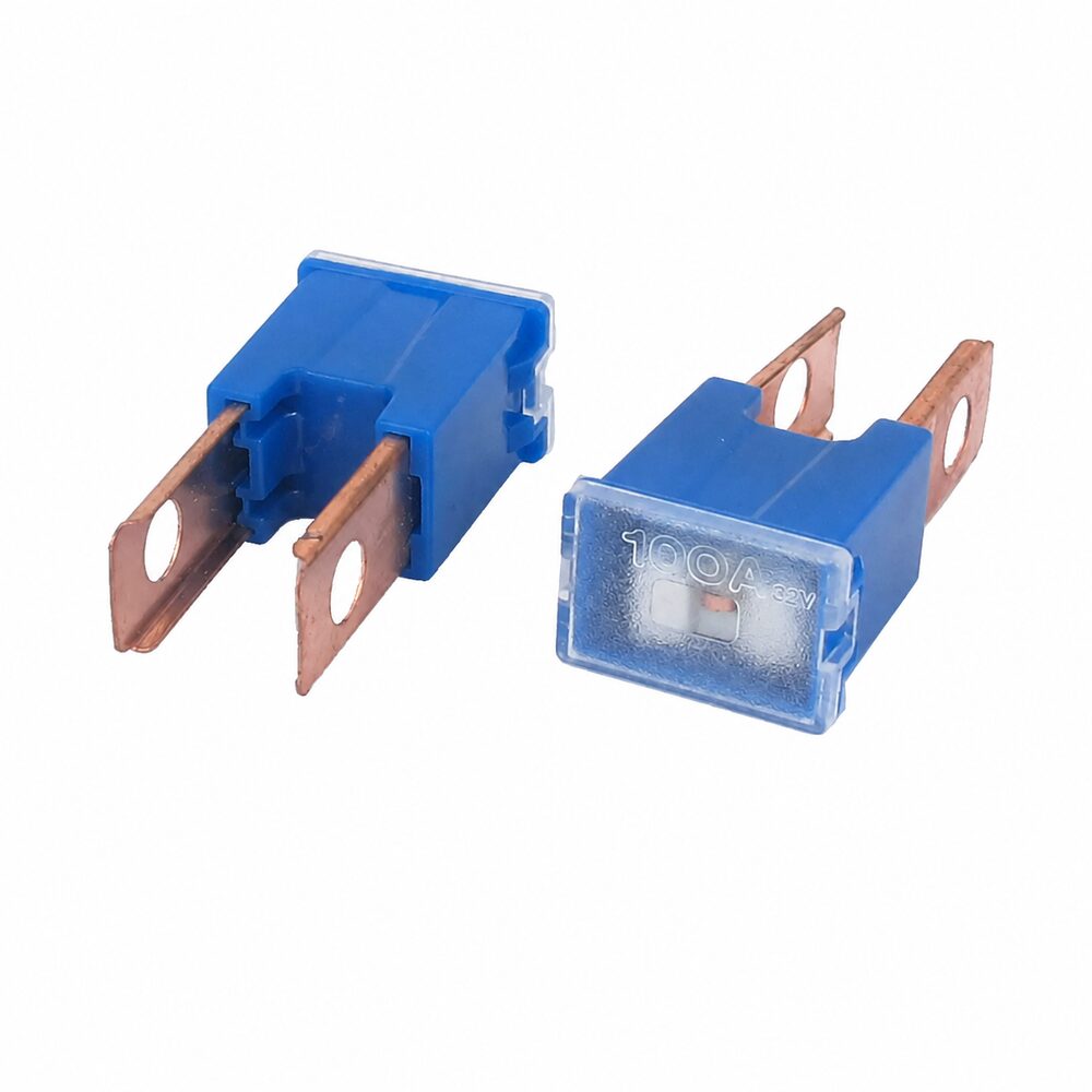 X AUTOHAUX 100A 32V Male PAL Slow-Blow Fuses Blue 2 Pack