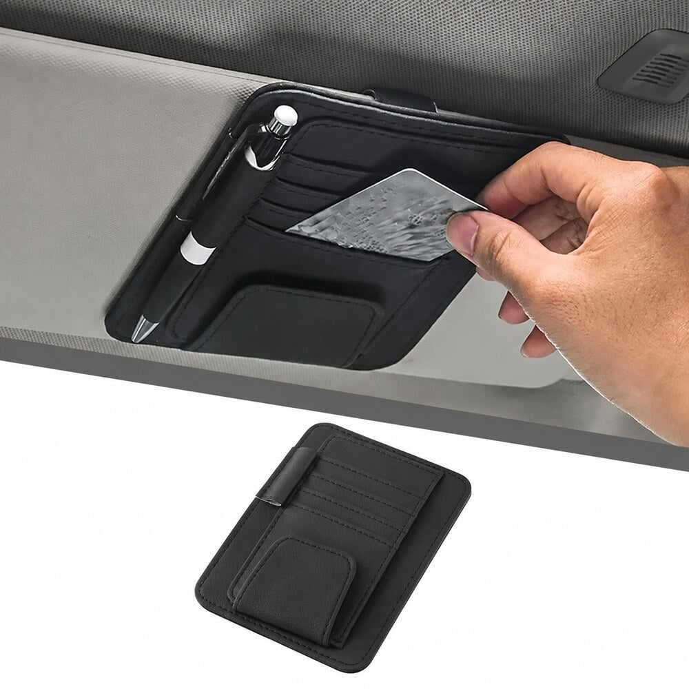 LEAP black visor organiser product and in-use view