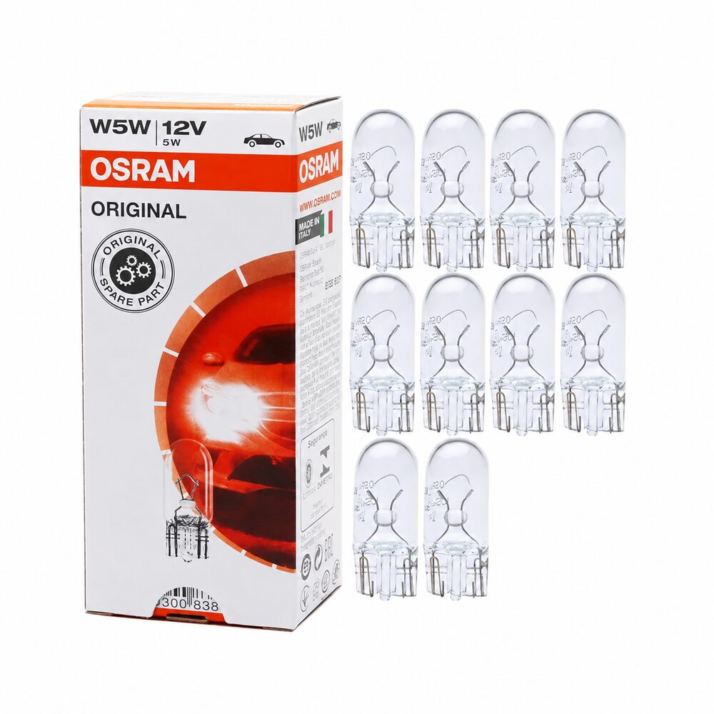 OSRAM Original W5W 2825 12V 5W Halogen Bulbs 10 Pack