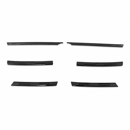 VW Tiguan Mk2 2016–2021 Glossy Black Front Grille Trim 6-Piece Set