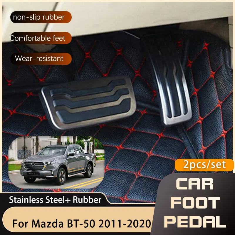 Stainless Pedal Pad Set for Mazda BT-50 2011-2020 - image 1