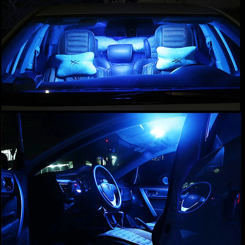 8000K Ice Blue lighting appearance example – bulb quantity and fitment are specified in this listing