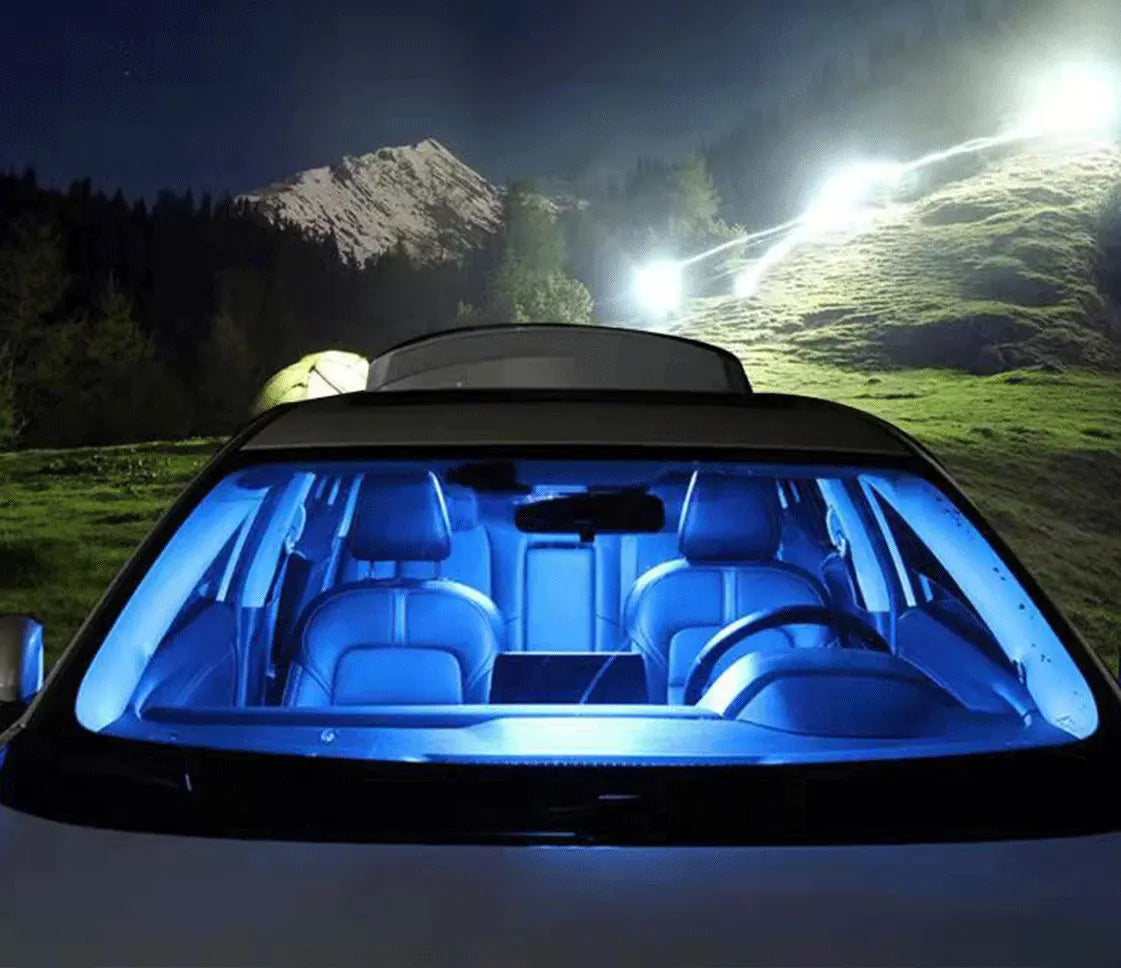 8000K Ice Blue lighting appearance example – bulb quantity and fitment are specified in this listing