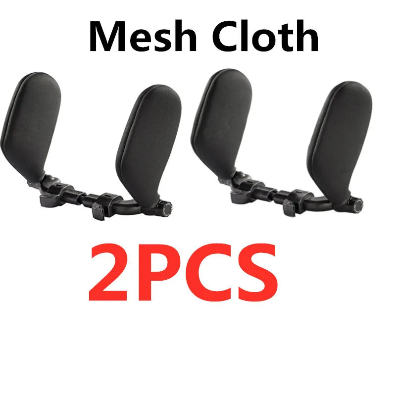 LEAP Adjustable Headrest Side-Cushion Support – Black Mesh / 2 Pack