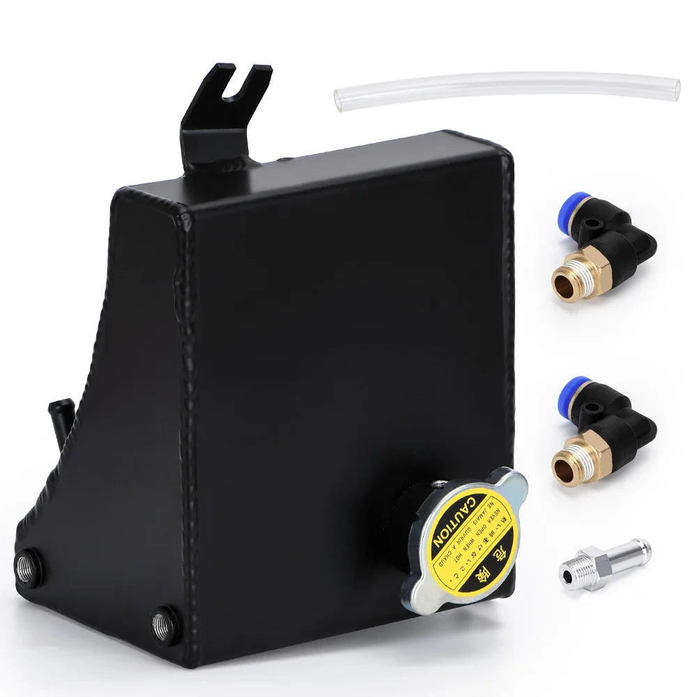 LEAP Black Aluminium Coolant Overflow Tank for Nissan 240SX S13 SR20DET KA24 - image 1