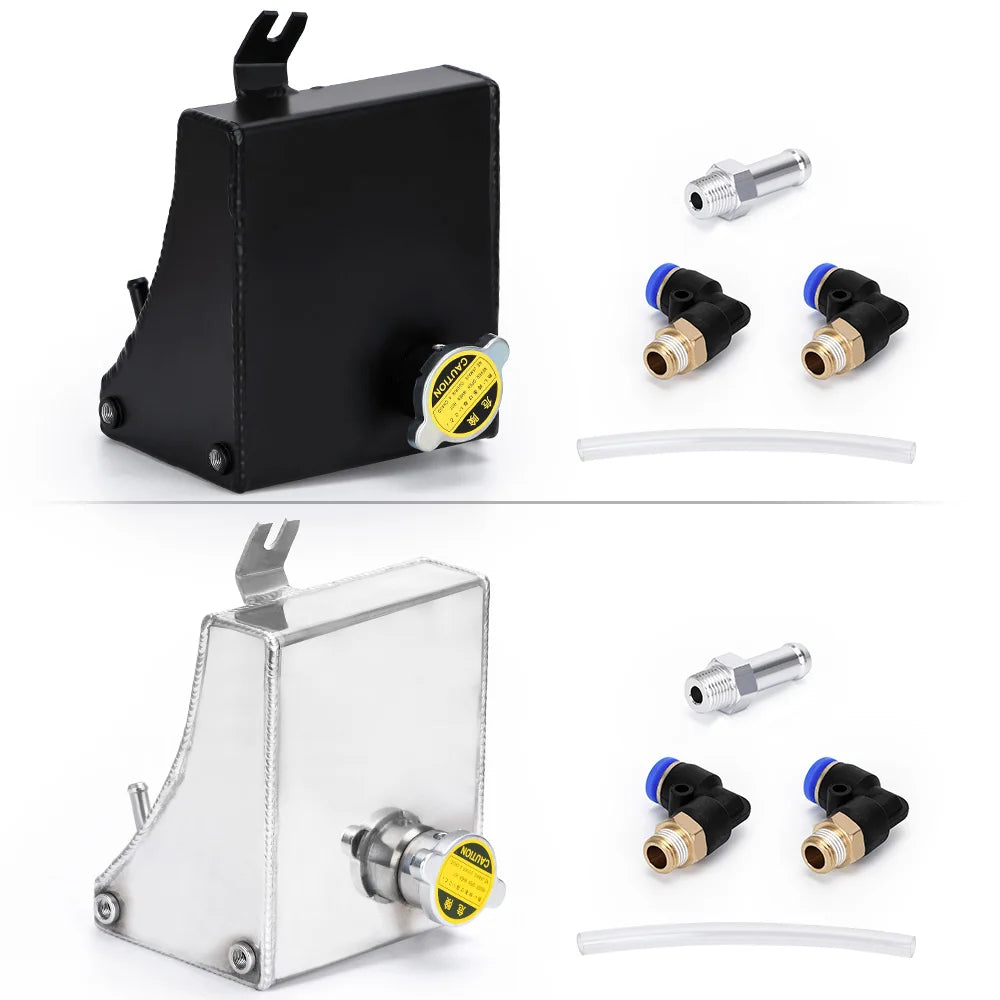 LEAP Black Aluminium Coolant Overflow Tank for Nissan 240SX S13 SR20DET KA24 - image 3