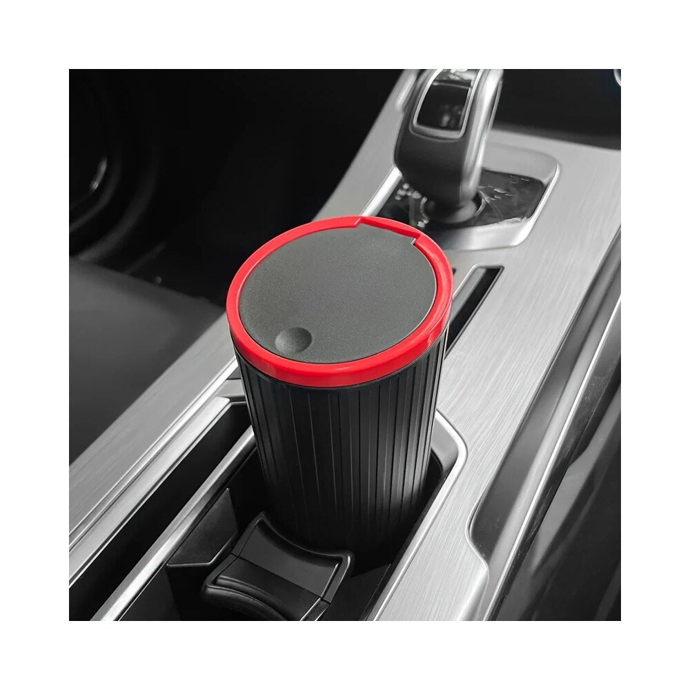 LEAP mini car cup-holder trash bin in black and red – view 1