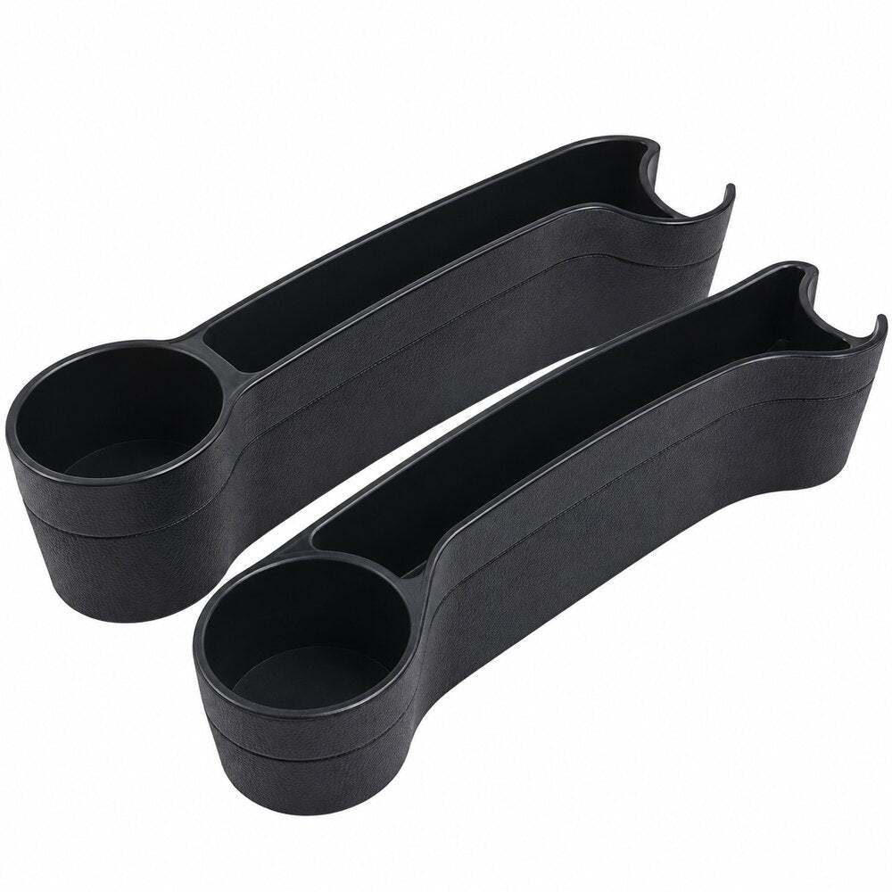 LEAP two-piece black car seat-gap organisers with cup holders – view 1