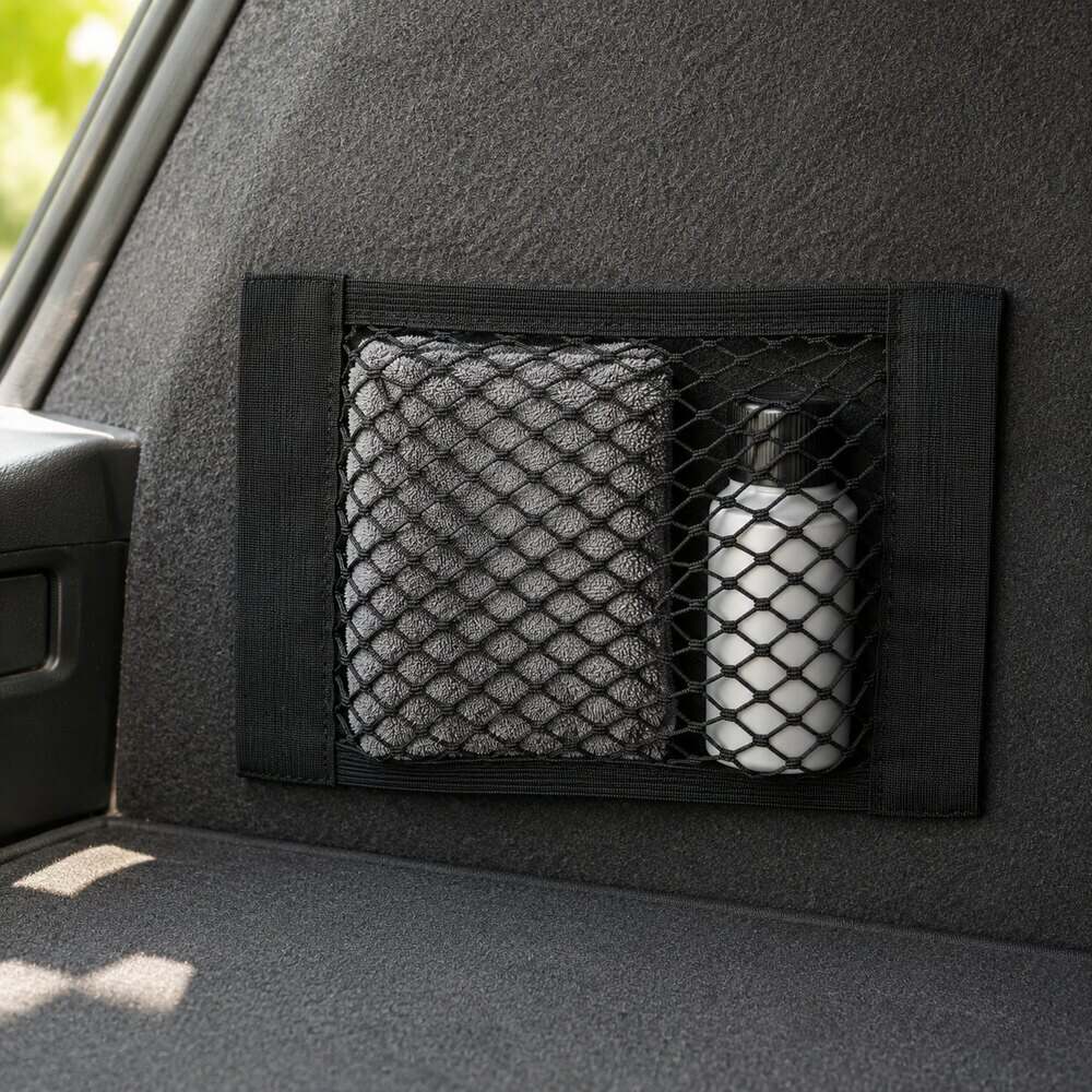 LEAP black elastic car boot mesh storage pocket – view 2