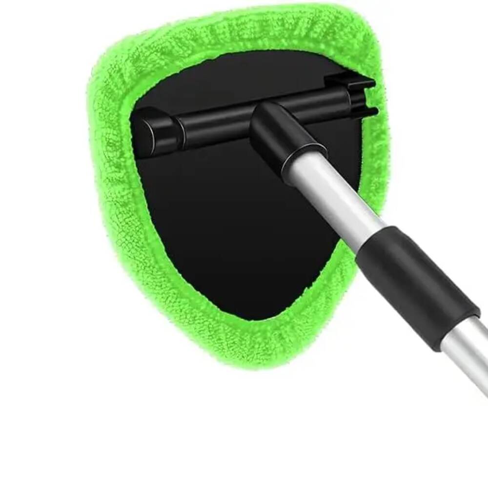 LEAP extendable car windscreen cleaner with four green microfibre pads – view 3
