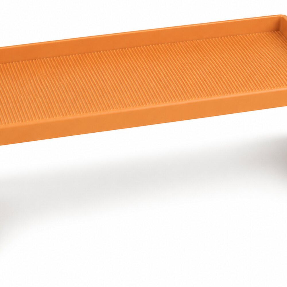 LEAP orange centre console lower storage shelf for Ford Ranger – ribbed surface detail