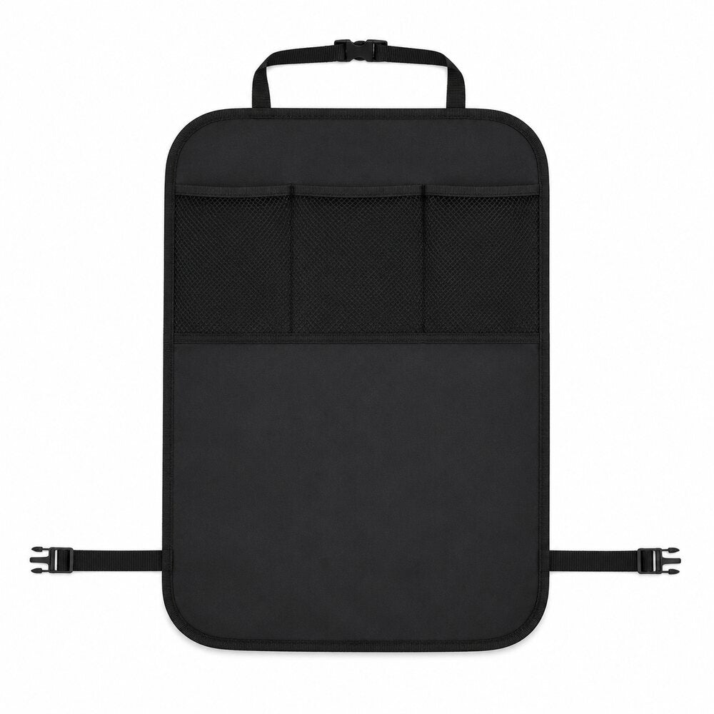 LEAP black car seat-back kick protector with three mesh pockets