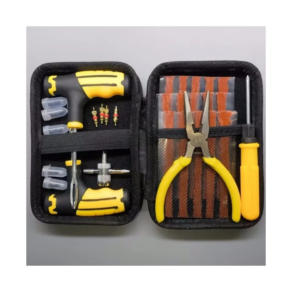 LEAP Universal Multi-Function Tyre Repair Kit With Pliers Valve Tools Storage Case For Car Motorcycle Bike Roadside Repair – image 1