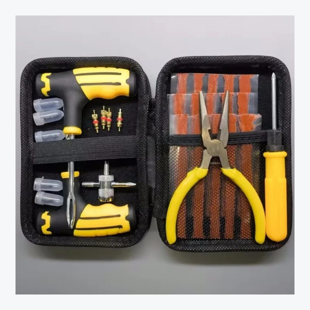 LEAP Universal Multi-Function Tyre Repair Kit With Pliers Valve Tools Storage Case For Car Motorcycle Bike Roadside Repair – image 2