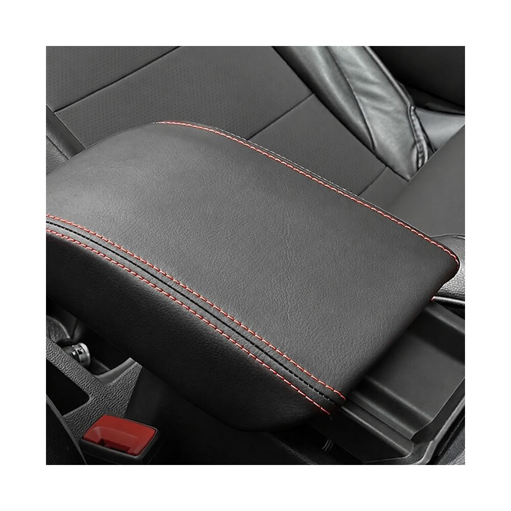 LEAP Subaru Forester 2013–2024 Armrest Cover – Black with Red Stitching – image 1