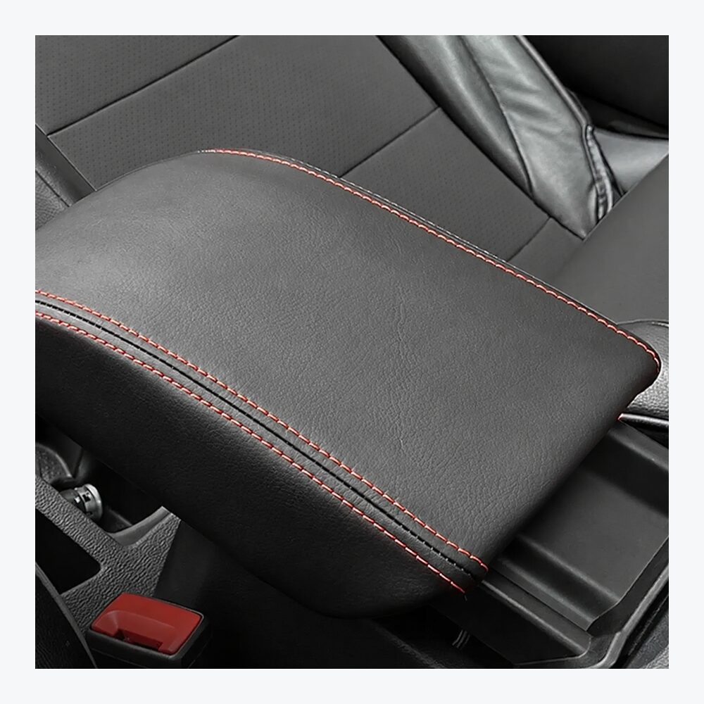 LEAP Subaru Forester 2013–2024 Armrest Cover – Black with Red Stitching – image 2