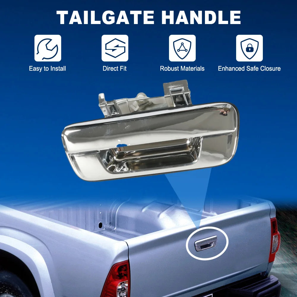 Isuzu D-Max Holden Colorado chrome tailgate handle with keyhole - view 2