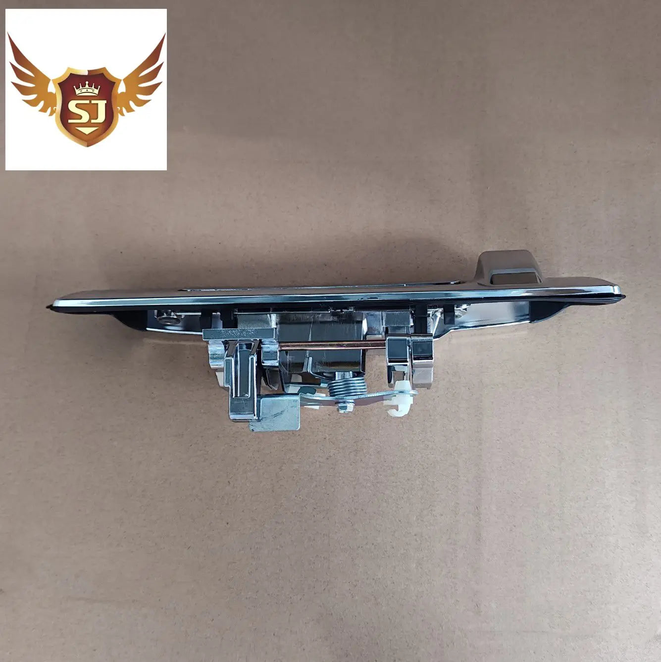 Isuzu D-Max chrome tailgate handle rear view and mounting detail