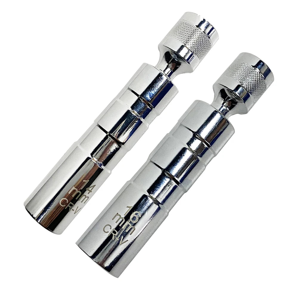 LEAP 2Pcs Spark Plug Socket 14mm 16mm 360° Swivel Spark Plug Socket Removal Tool Magnetic Spark Plug Socket Installation Tools – image 1