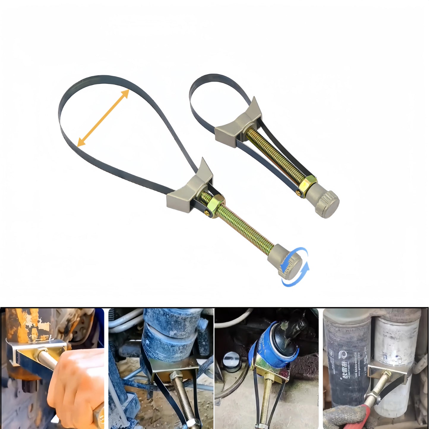 LEAP 60–120mm Adjustable Steel Strap Oil Filter Wrench - view 1