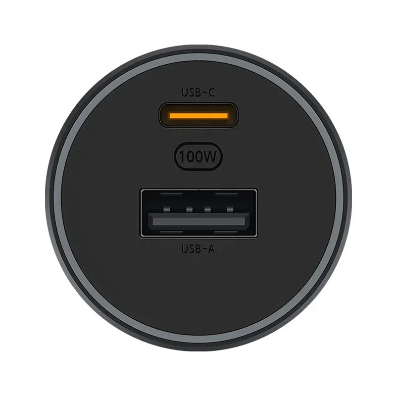 Xiaomi 100W Dual Port USB-C & USB-A Car Charger with Cable – Black
