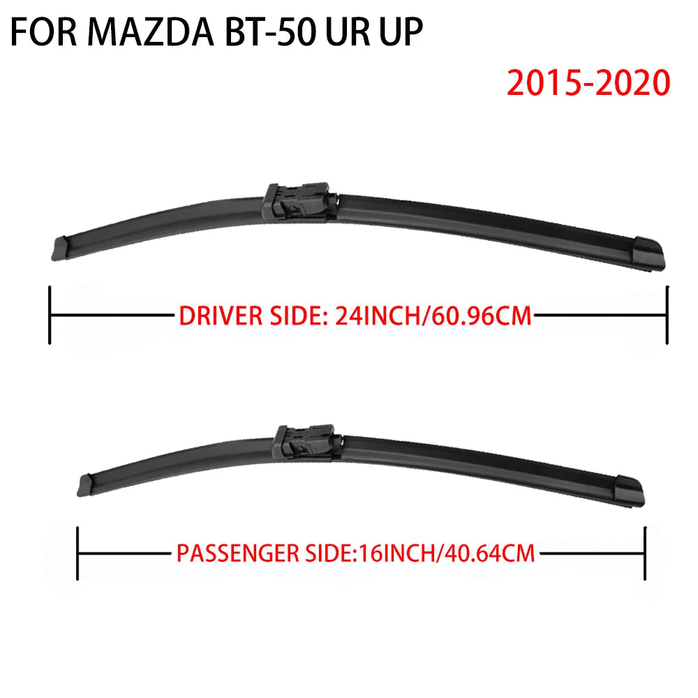 LEAP Front Wiper Blade Pair for Mazda BT-50 2015-2020 UR / UP – Push-Button 24-inch + 16-inch