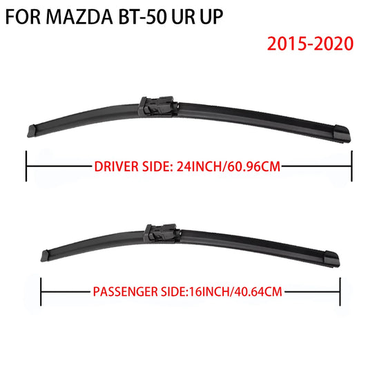 LEAP Front Wiper Blade Pair for Mazda BT-50 2015-2020 UR / UP – Push-Button 24-inch + 16-inch