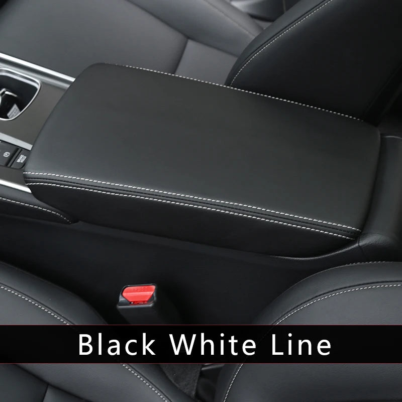 LEAP Centre Armrest Cover for Mazda CX-5 2019–2023 – Black / White Stitching