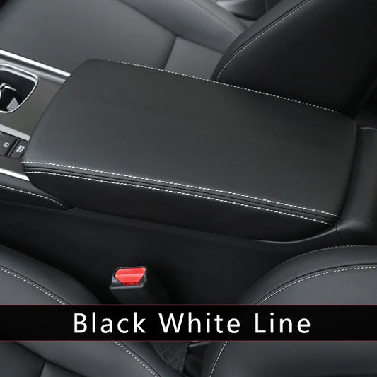 LEAP Centre Armrest Cover for Mazda CX-5 2019–2023 – Black / White Stitching