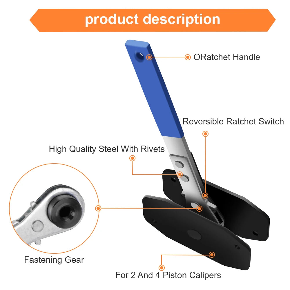 Ratchet Brake Caliper Piston Spreader Tool - view 2