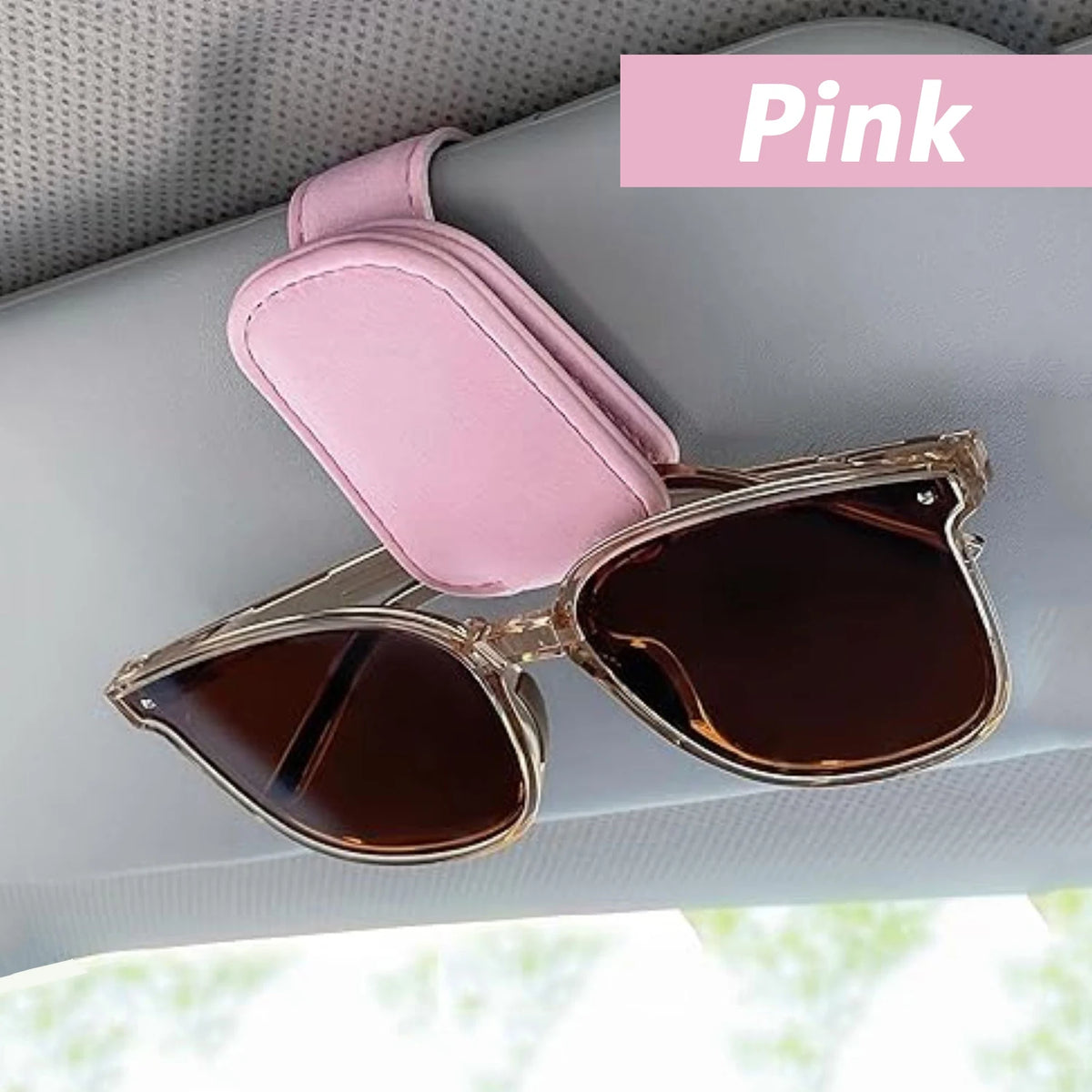 LEAP Magnetic Sun-Visor Sunglasses Holder – Pink-1 Pieces