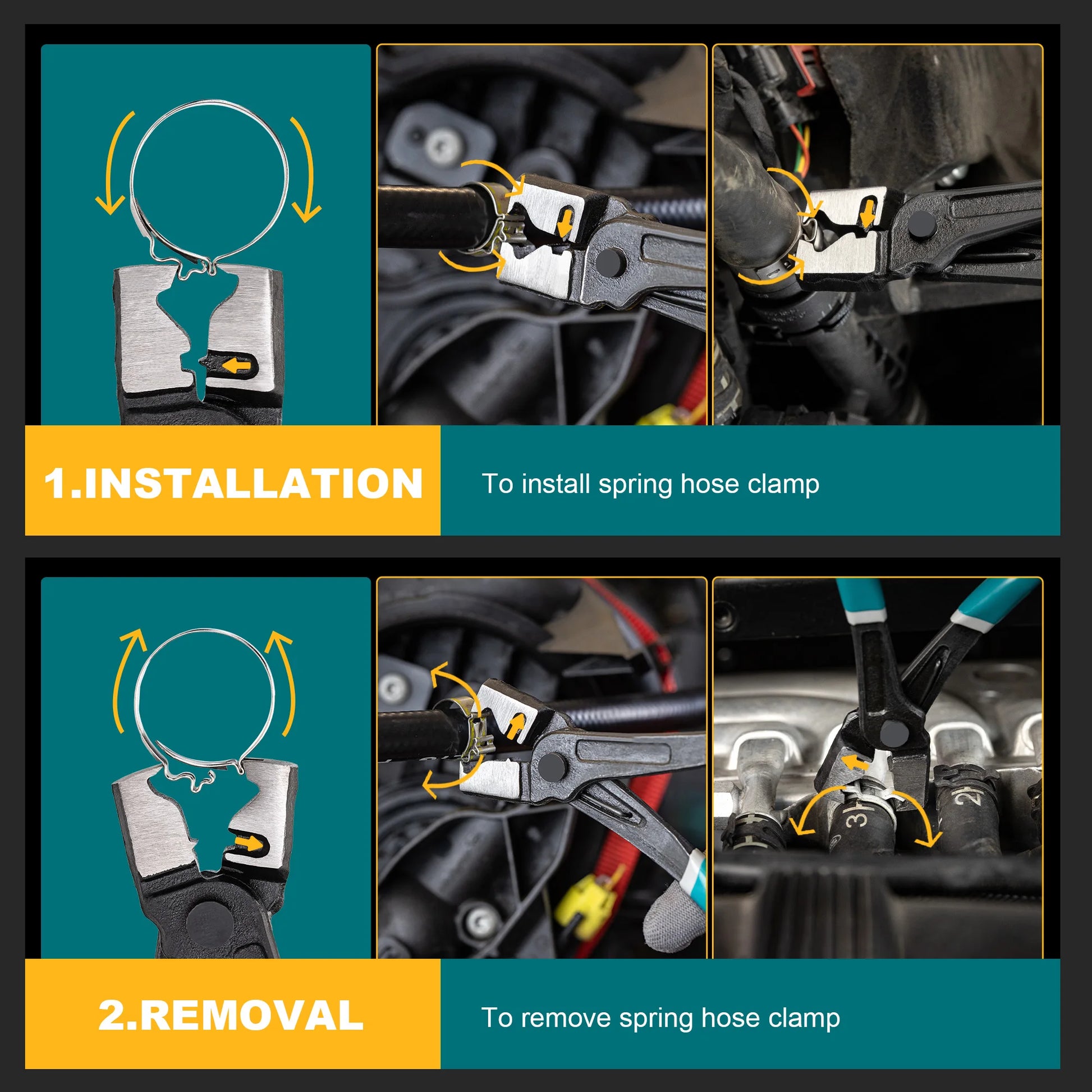 7-Inch Reversible Automotive Hose Clamp Pliers - view 5